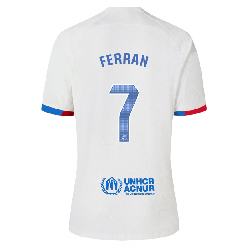 Dzieci Ferran Torres #7 Biały Wyjazdowa Koszulka 2023/24 Koszulki Klubowe