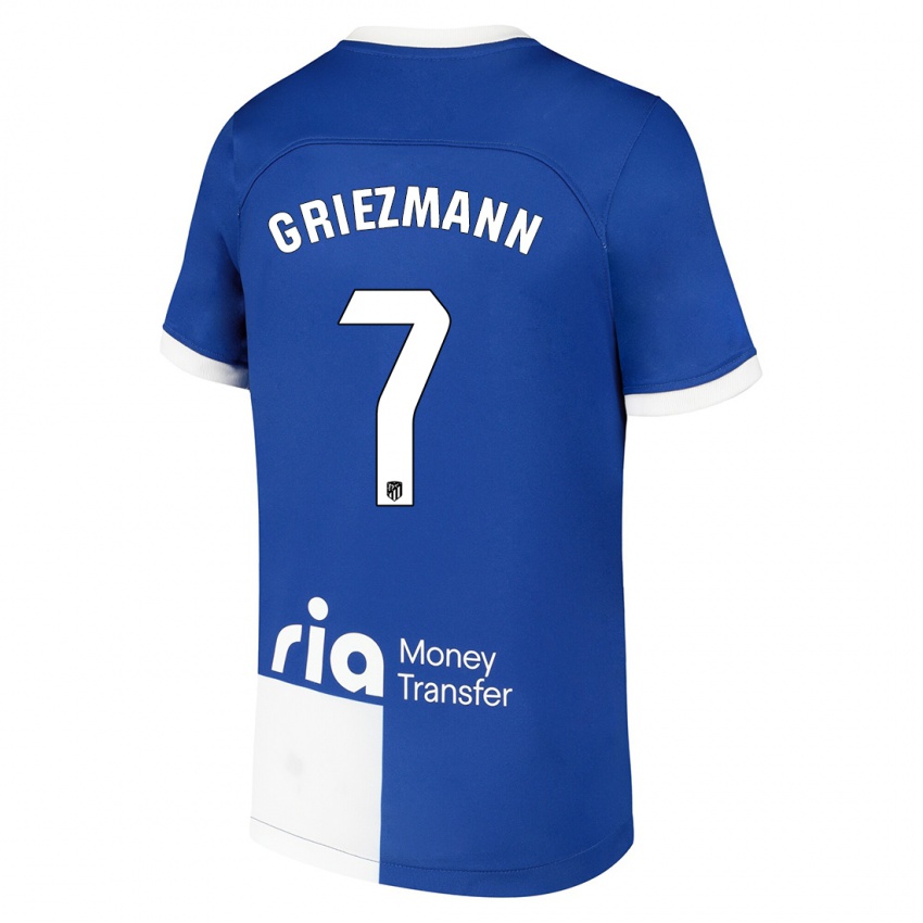 Dzieci Antoine Griezmann #7 Niebiesko Biały Wyjazdowa Koszulka 2023/24 Koszulki Klubowe