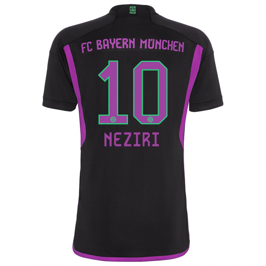 Dzieci Behar Neziri #10 Czarny Wyjazdowa Koszulka 2023/24 Koszulki Klubowe