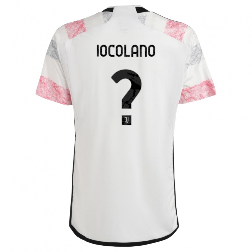 Dzieci Simone Iocolano #0 Biały Różowy Wyjazdowa Koszulka 2023/24 Koszulki Klubowe