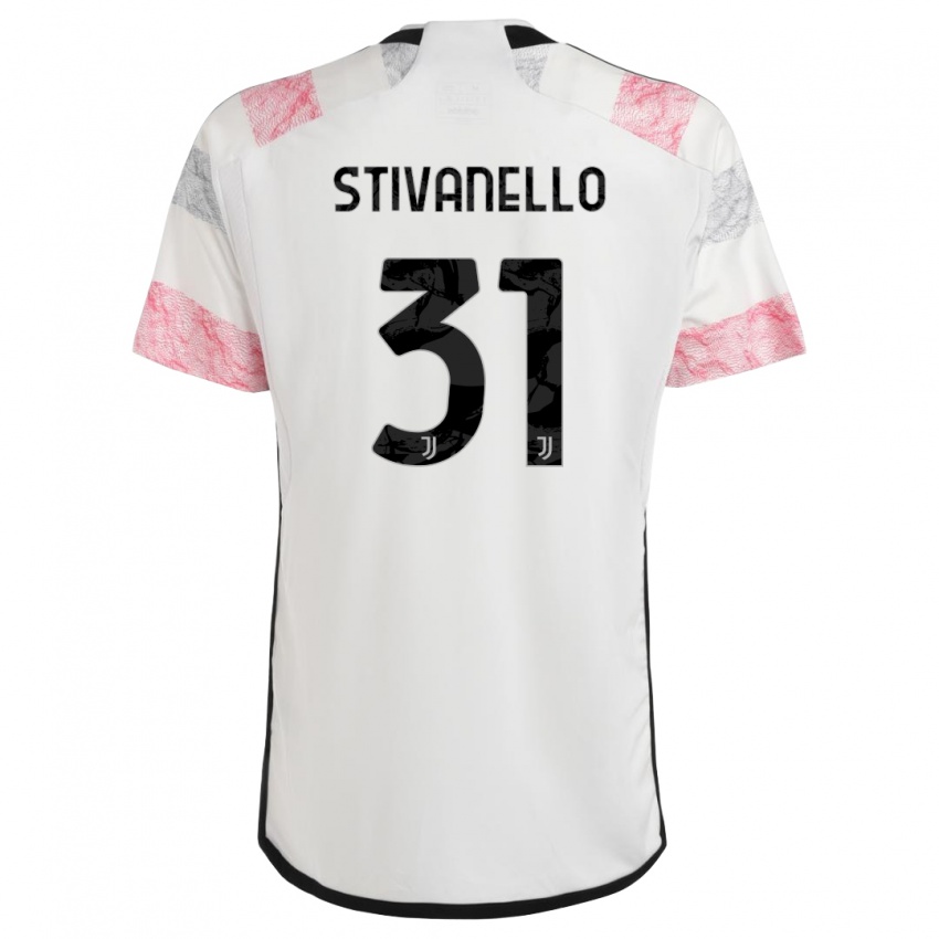 Dzieci Riccardo Stivanello #31 Biały Różowy Wyjazdowa Koszulka 2023/24 Koszulki Klubowe
