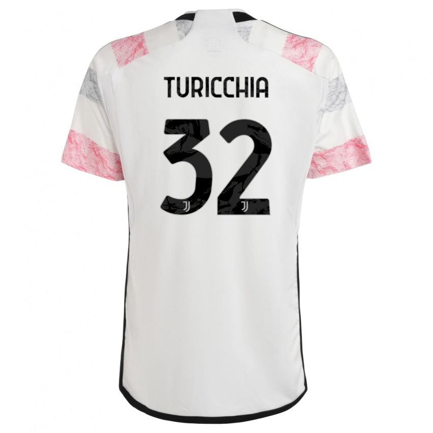 Dzieci Riccardo Turicchia #32 Biały Różowy Wyjazdowa Koszulka 2023/24 Koszulki Klubowe