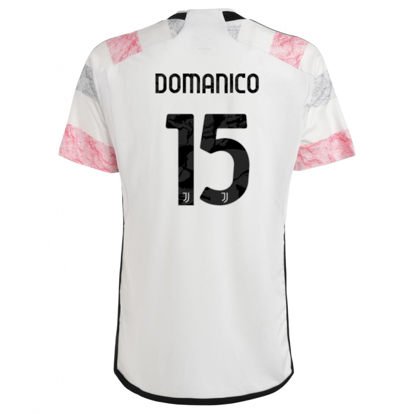 Dzieci Saverio Domanico #15 Biały Różowy Wyjazdowa Koszulka 2023/24 Koszulki Klubowe