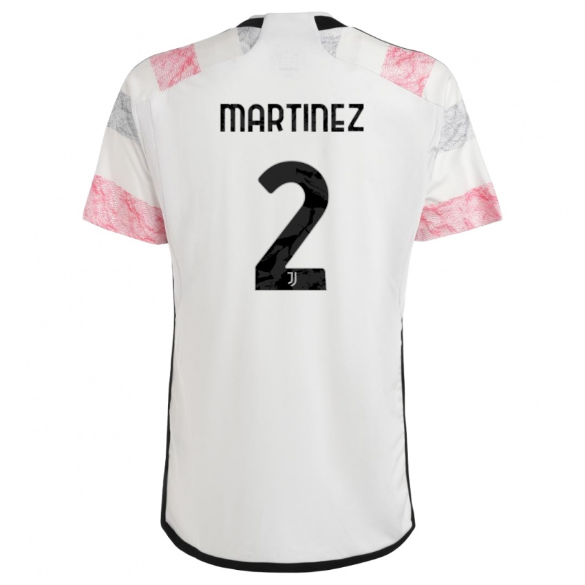 Dzieci Bruno Martinez #2 Biały Różowy Wyjazdowa Koszulka 2023/24 Koszulki Klubowe