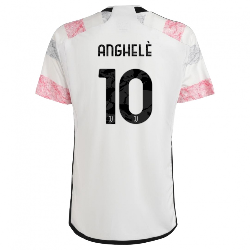 Dzieci Lorenzo Anghelè #10 Biały Różowy Wyjazdowa Koszulka 2023/24 Koszulki Klubowe