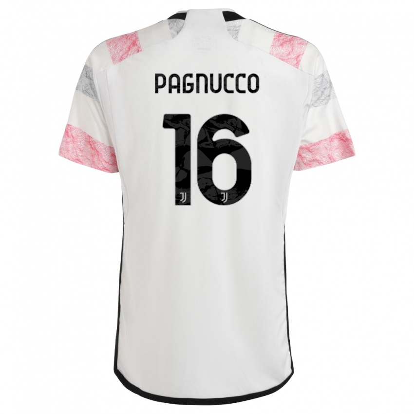 Dzieci Filippo Pagnucco #16 Biały Różowy Wyjazdowa Koszulka 2023/24 Koszulki Klubowe