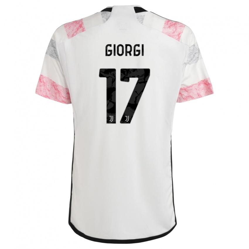 Dzieci Lorenzo Giorgi #17 Biały Różowy Wyjazdowa Koszulka 2023/24 Koszulki Klubowe