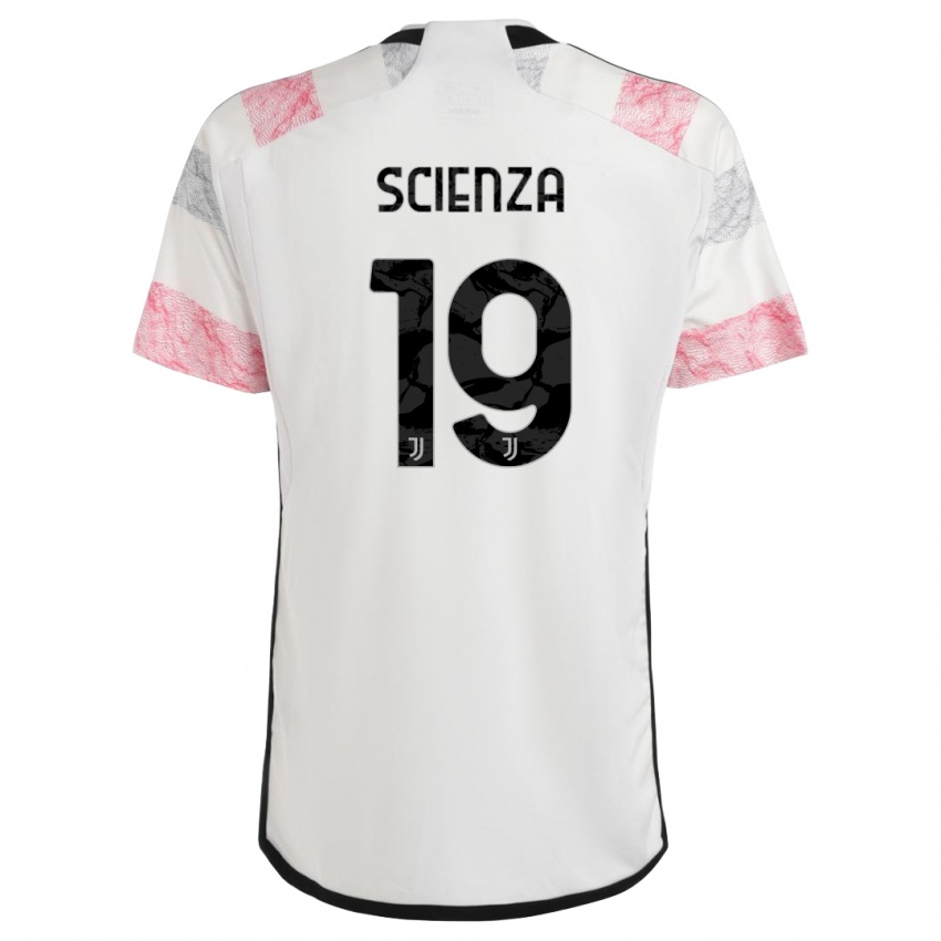 Dzieci Michele Scienza #19 Biały Różowy Wyjazdowa Koszulka 2023/24 Koszulki Klubowe