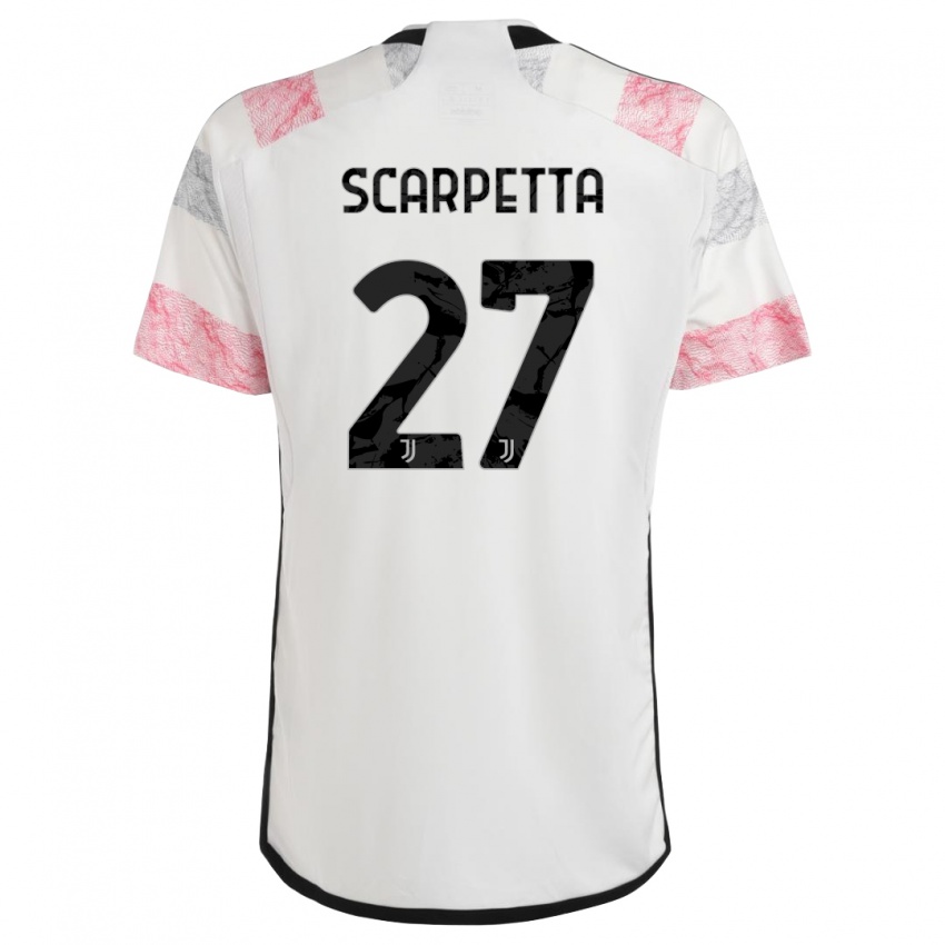 Dzieci Jacopo Scarpetta #27 Biały Różowy Wyjazdowa Koszulka 2023/24 Koszulki Klubowe