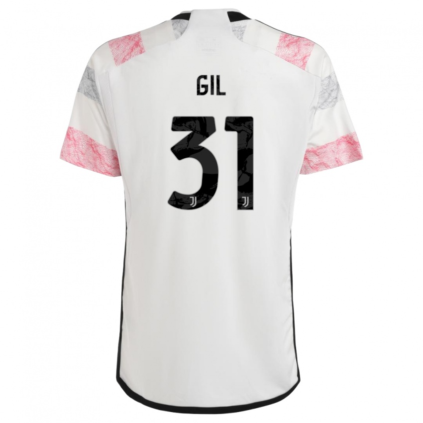 Dzieci Javier Gil #31 Biały Różowy Wyjazdowa Koszulka 2023/24 Koszulki Klubowe