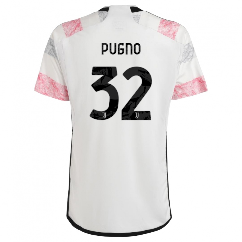 Dzieci Diego Pugno #32 Biały Różowy Wyjazdowa Koszulka 2023/24 Koszulki Klubowe