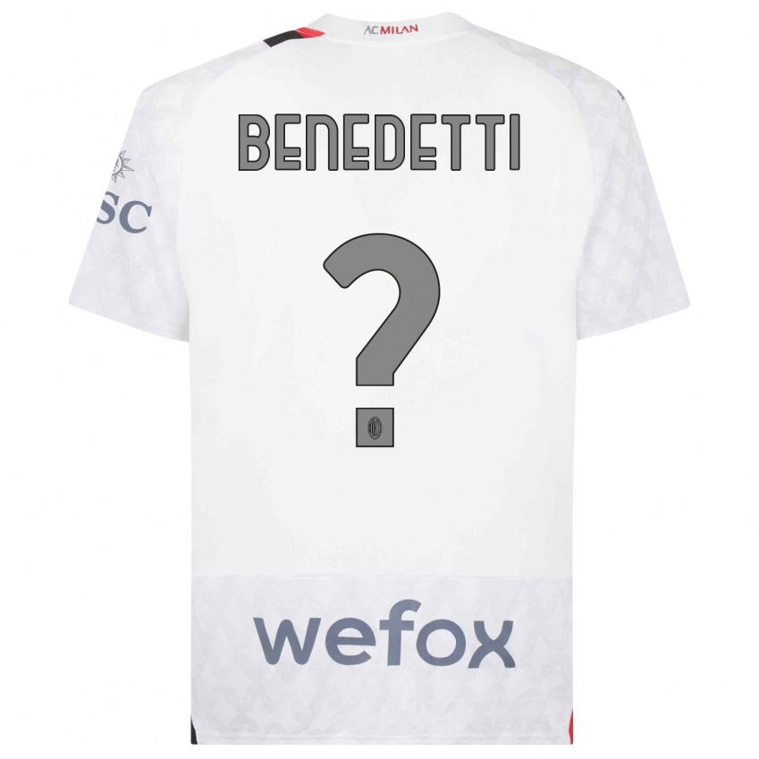 Dzieci Emanuele Benedetti #0 Biały Wyjazdowa Koszulka 2023/24 Koszulki Klubowe