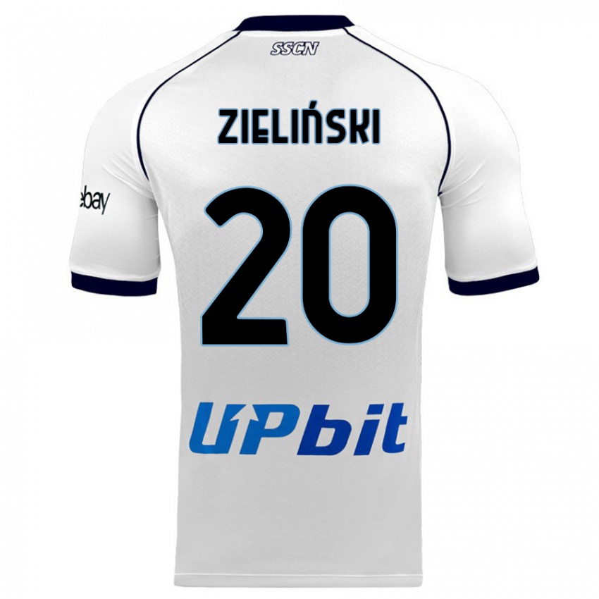 Dzieci Piotr Zielinski #20 Biały Wyjazdowa Koszulka 2023/24 Koszulki Klubowe