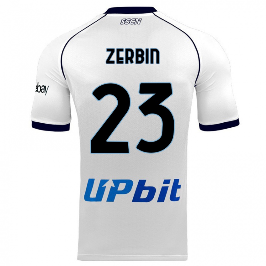 Dzieci Alessio Zerbin #23 Biały Wyjazdowa Koszulka 2023/24 Koszulki Klubowe