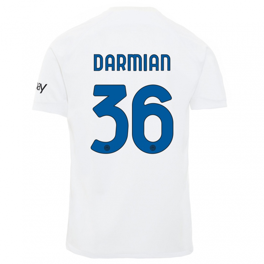 Dzieci Matteo Darmian #36 Biały Wyjazdowa Koszulka 2023/24 Koszulki Klubowe