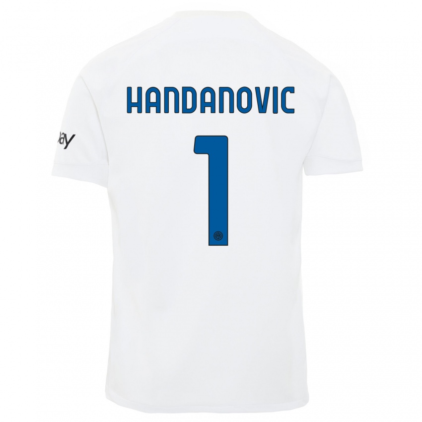 Dzieci Samir Handanovic #1 Biały Wyjazdowa Koszulka 2023/24 Koszulki Klubowe