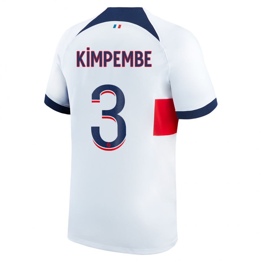 Dzieci Presnel Kimpembe #3 Biały Wyjazdowa Koszulka 2023/24 Koszulki Klubowe