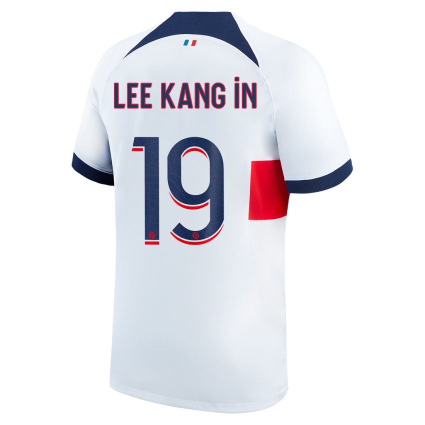 Dzieci Kang-In Lee #19 Biały Wyjazdowa Koszulka 2023/24 Koszulki Klubowe