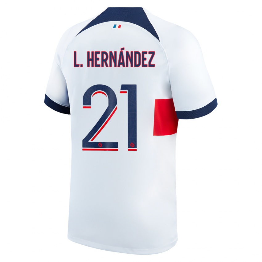 Dzieci Lucas Hernandez #21 Biały Wyjazdowa Koszulka 2023/24 Koszulki Klubowe