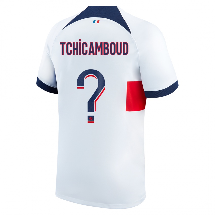 Dzieci Queyrell Tchicamboud #0 Biały Wyjazdowa Koszulka 2023/24 Koszulki Klubowe