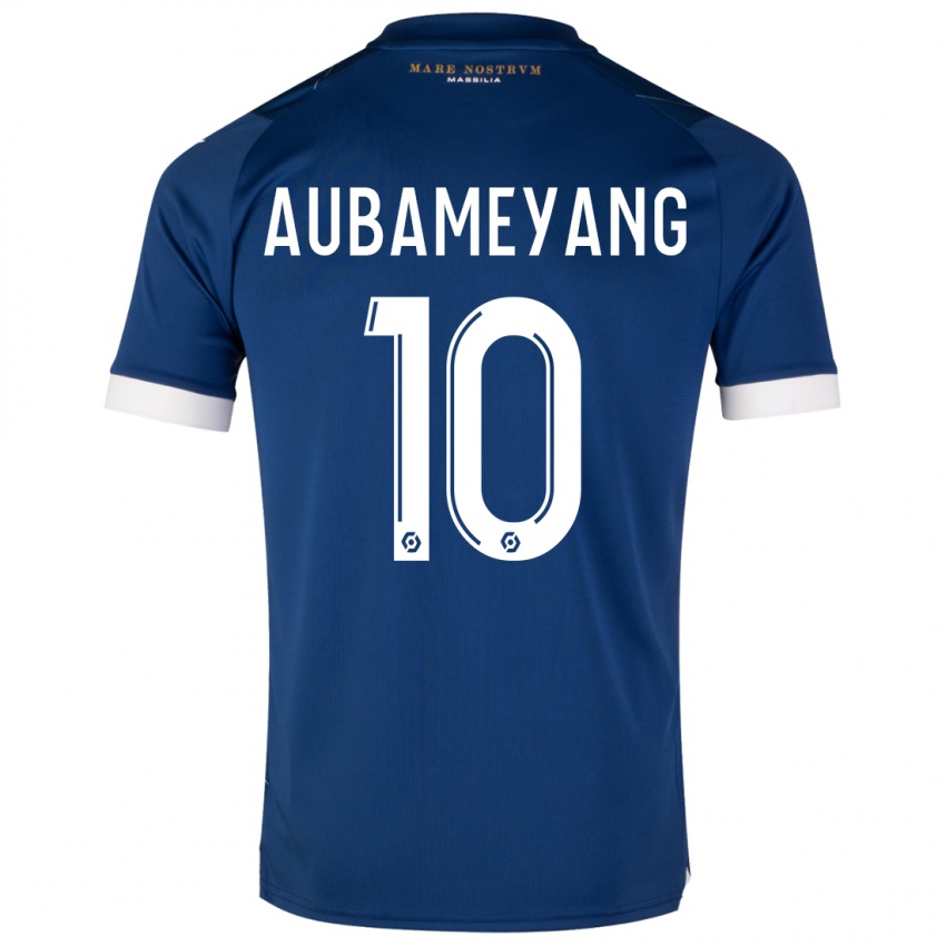 Dzieci Pierre-Emerick Aubameyang #10 Ciemny Niebieski Wyjazdowa Koszulka 2023/24 Koszulki Klubowe