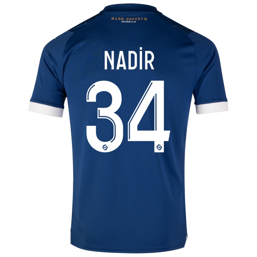 Dzieci Bilal Nadir #34 Ciemny Niebieski Wyjazdowa Koszulka 2023/24 Koszulki Klubowe