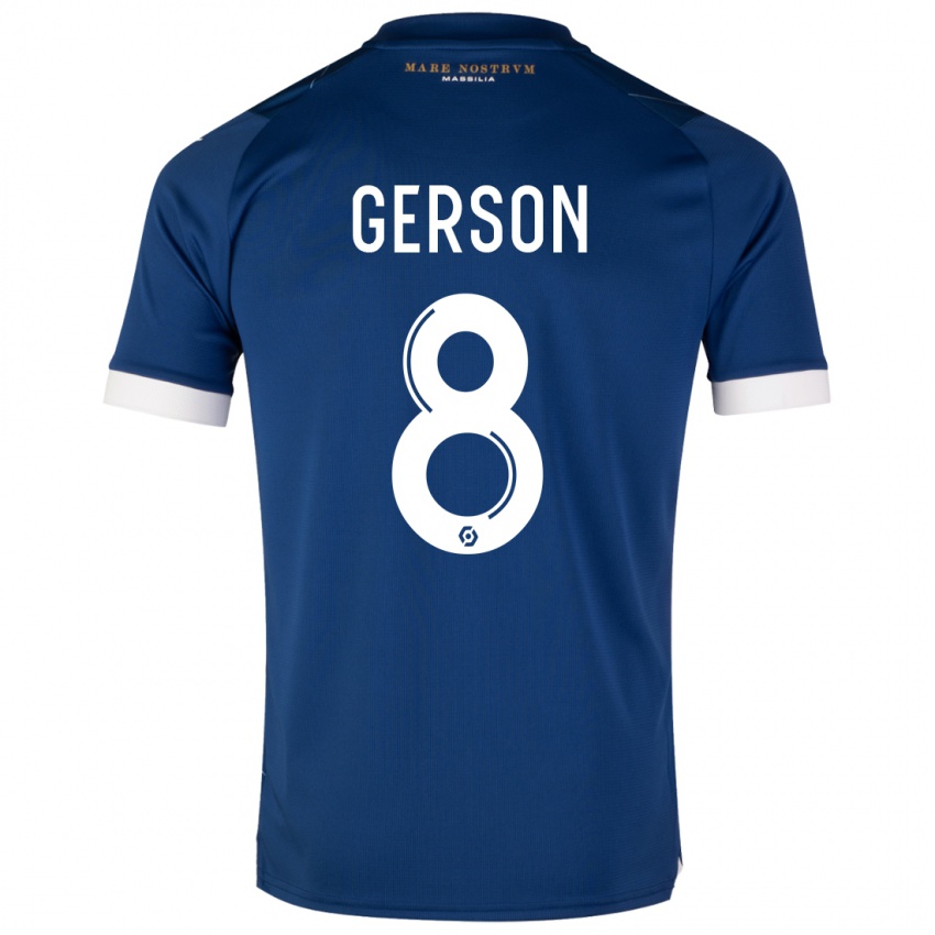 Dzieci Gerson #8 Ciemny Niebieski Wyjazdowa Koszulka 2023/24 Koszulki Klubowe