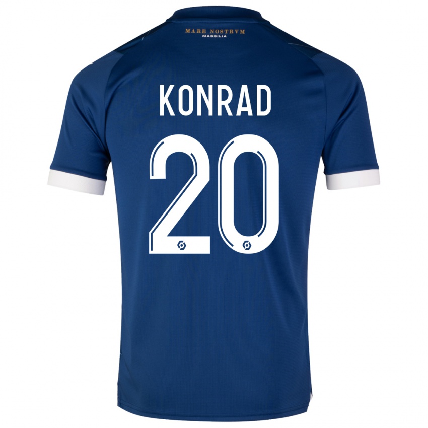 Dzieci Konrad De La Fuente #20 Ciemny Niebieski Wyjazdowa Koszulka 2023/24 Koszulki Klubowe