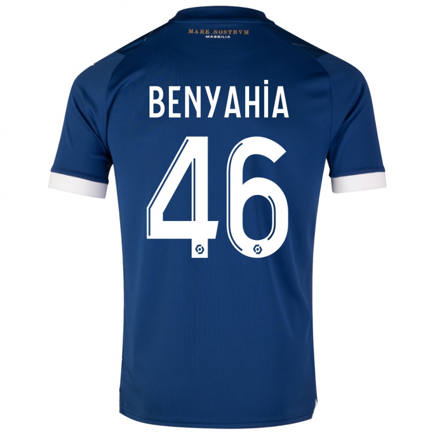 Dzieci Aylan Benyahia-Tani #46 Ciemny Niebieski Wyjazdowa Koszulka 2023/24 Koszulki Klubowe