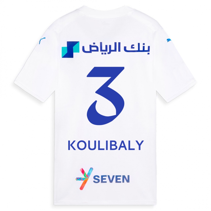 Dzieci Kalidou Koulibaly #3 Biały Wyjazdowa Koszulka 2023/24 Koszulki Klubowe