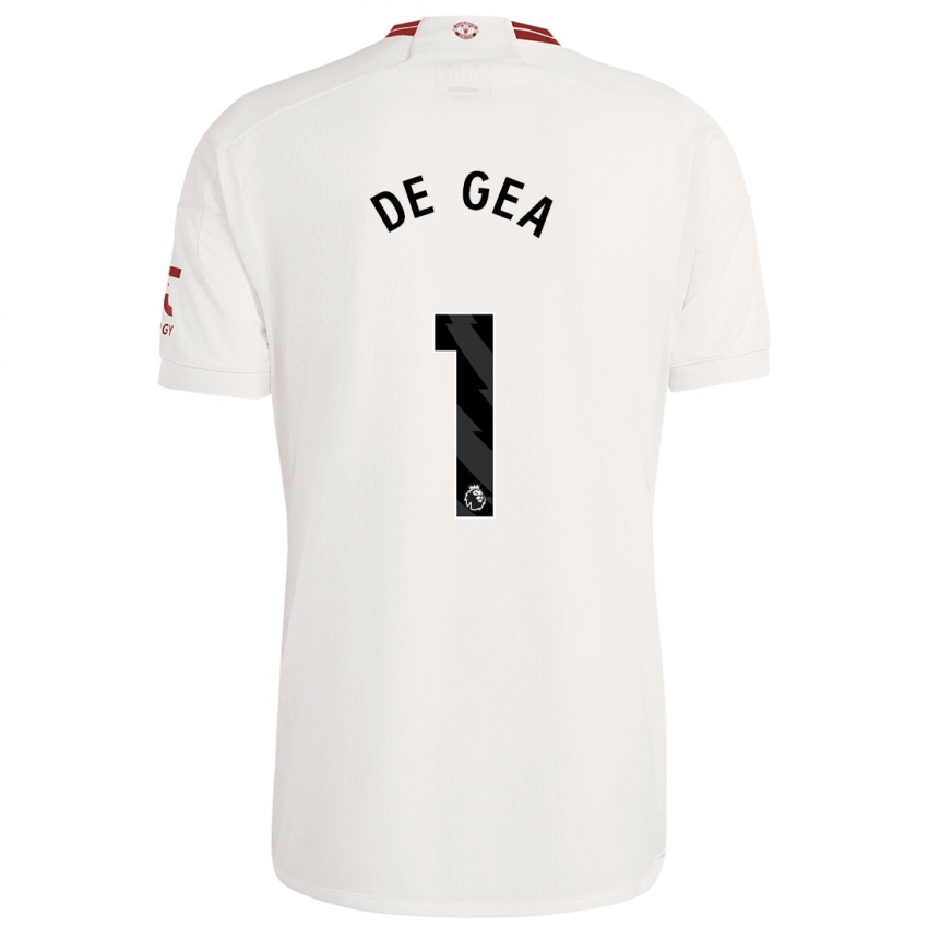 Dzieci David De Gea #1 Biały Trzeci Komplet Koszulka 2023/24 Koszulki Klubowe