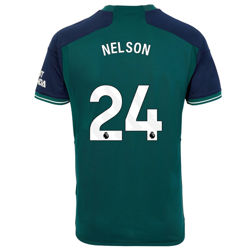 Dzieci Reiss Nelson #24 Zielony Trzeci Komplet Koszulka 2023/24 Koszulki Klubowe