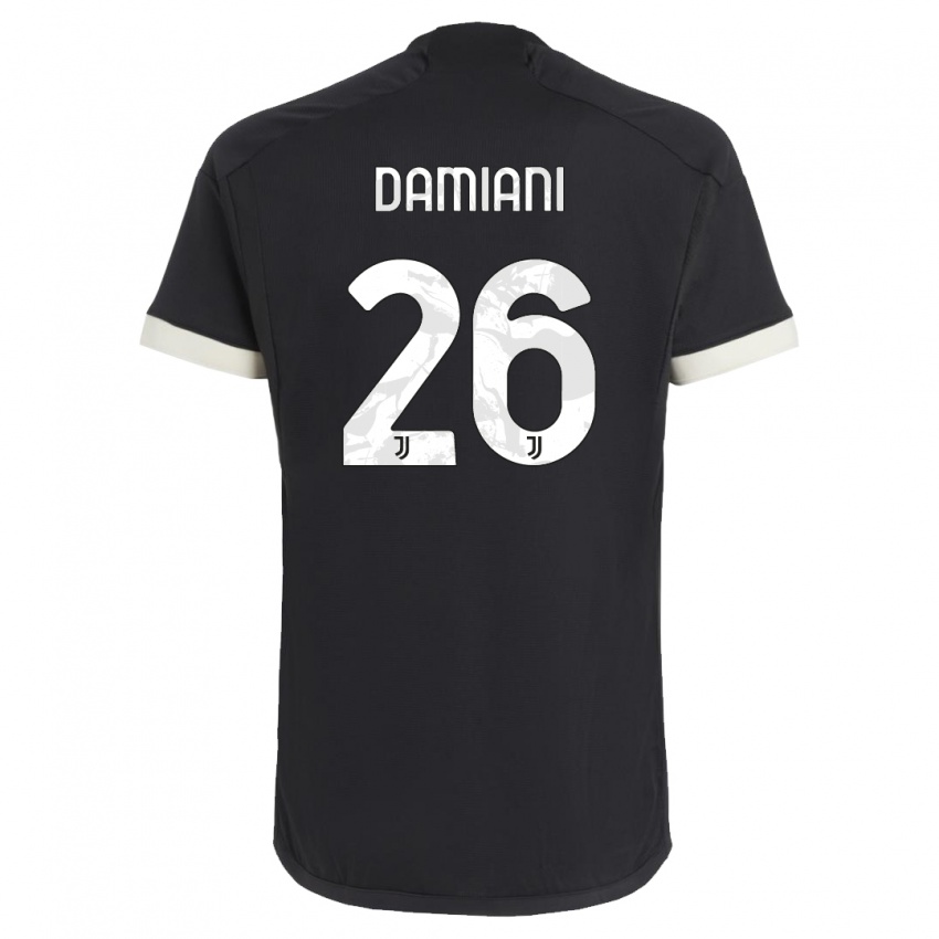 Dzieci Samuele Damiani #26 Czarny Trzeci Komplet Koszulka 2023/24 Koszulki Klubowe