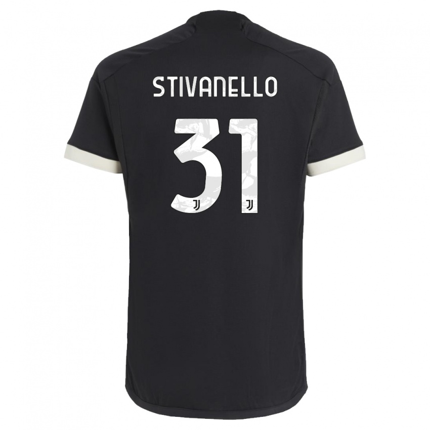 Dzieci Riccardo Stivanello #31 Czarny Trzeci Komplet Koszulka 2023/24 Koszulki Klubowe