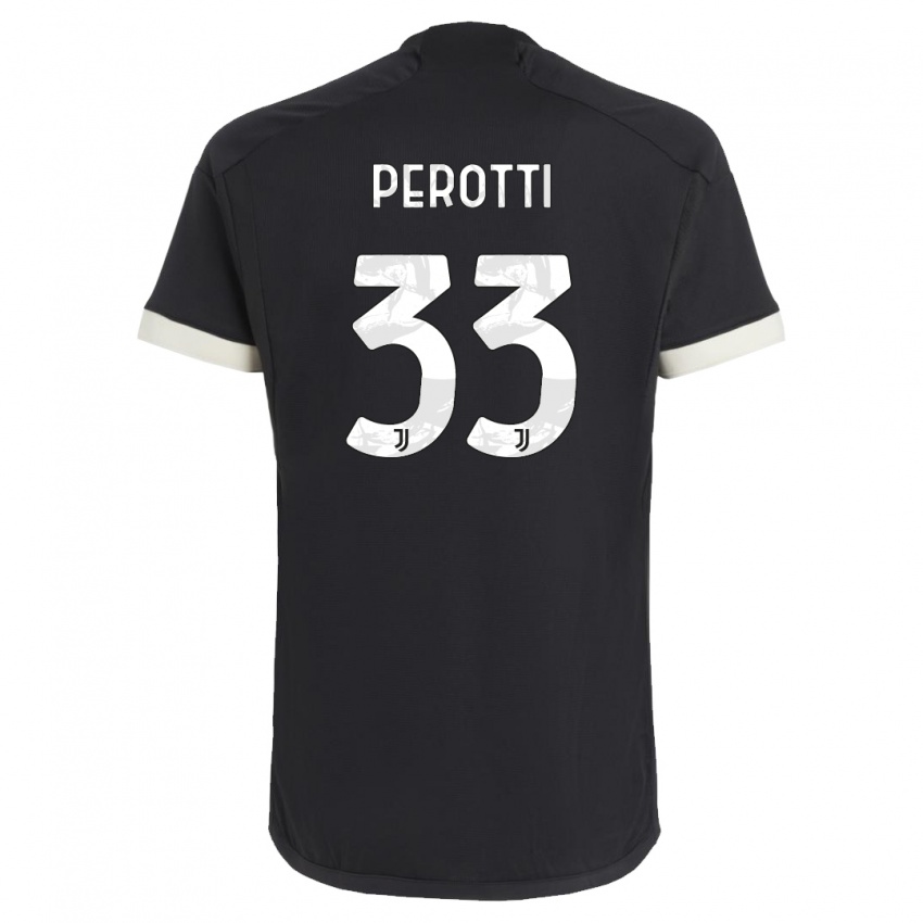 Dzieci Clemente Perotti #33 Czarny Trzeci Komplet Koszulka 2023/24 Koszulki Klubowe