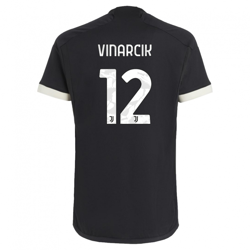 Dzieci Jakub Vinarcik #12 Czarny Trzeci Komplet Koszulka 2023/24 Koszulki Klubowe