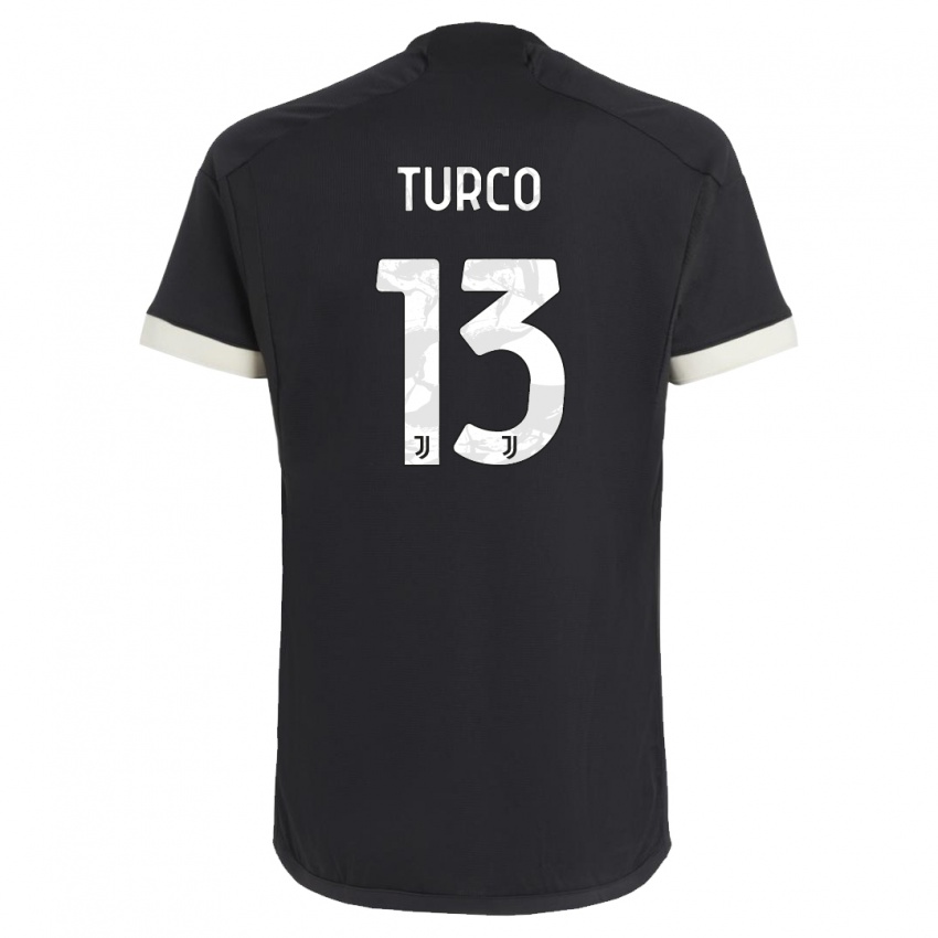 Dzieci Stefano Turco #13 Czarny Trzeci Komplet Koszulka 2023/24 Koszulki Klubowe