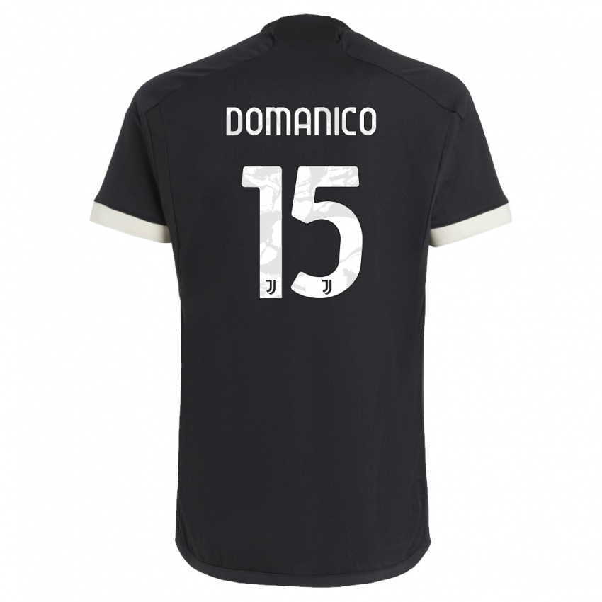 Dzieci Saverio Domanico #15 Czarny Trzeci Komplet Koszulka 2023/24 Koszulki Klubowe