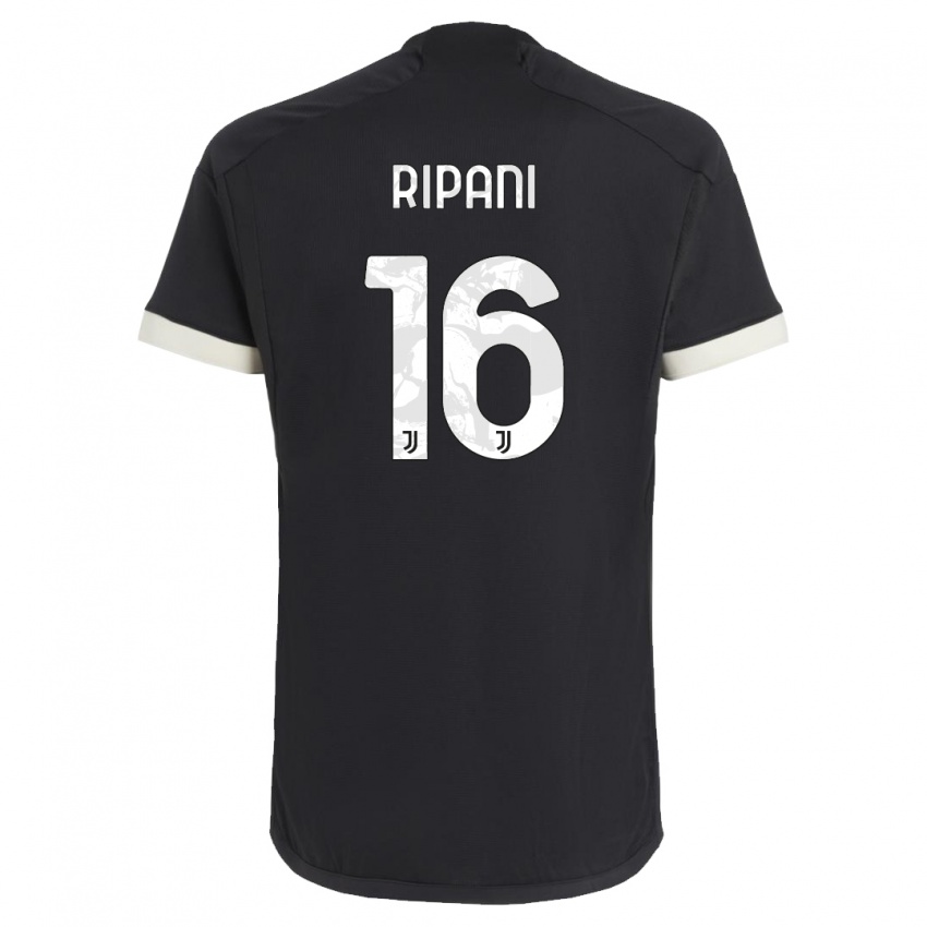 Dzieci Diego Ripani #16 Czarny Trzeci Komplet Koszulka 2023/24 Koszulki Klubowe
