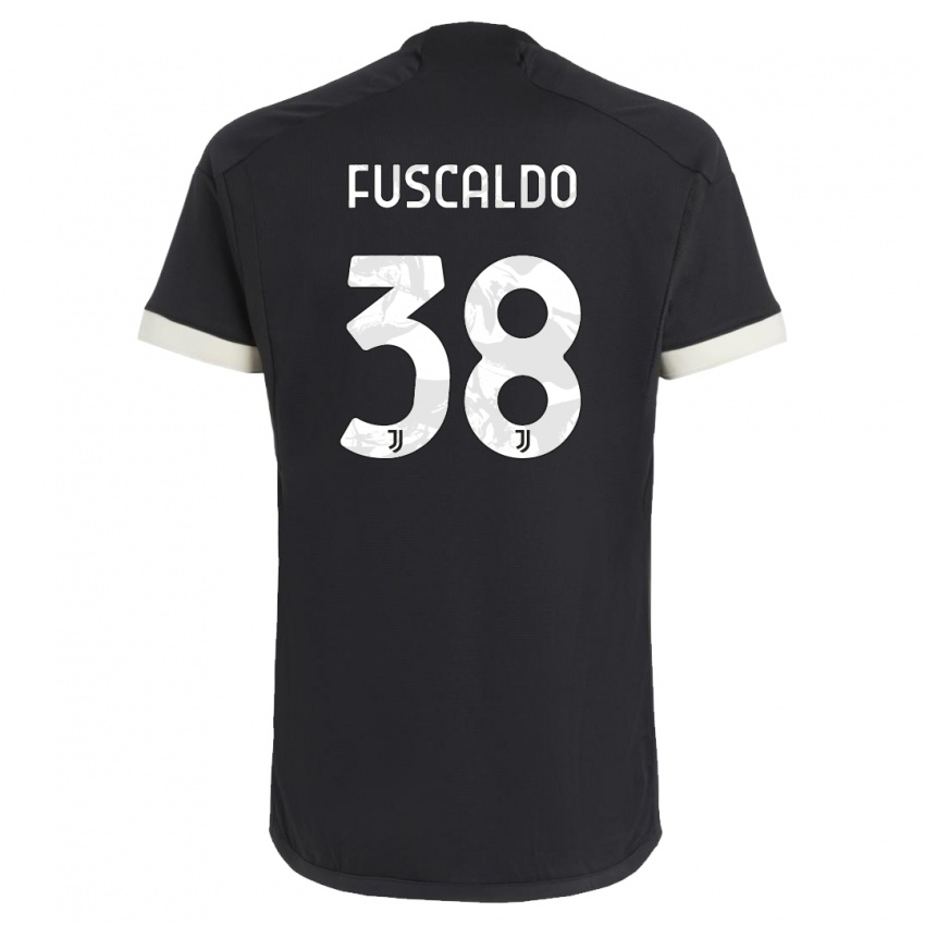 Dzieci Matteo Fuscaldo #38 Czarny Trzeci Komplet Koszulka 2023/24 Koszulki Klubowe