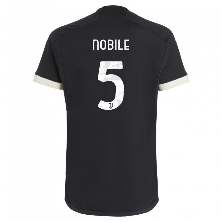 Dzieci Riccardo Nobile #5 Czarny Trzeci Komplet Koszulka 2023/24 Koszulki Klubowe