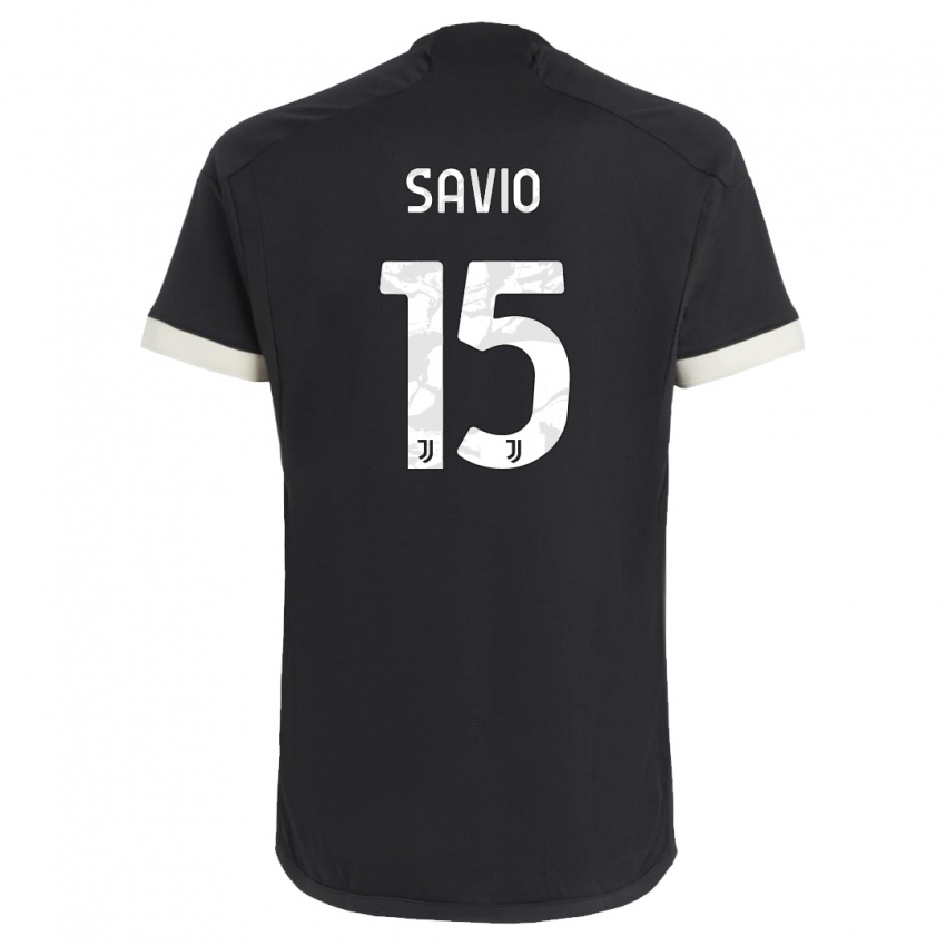 Dzieci Federico Savio #15 Czarny Trzeci Komplet Koszulka 2023/24 Koszulki Klubowe