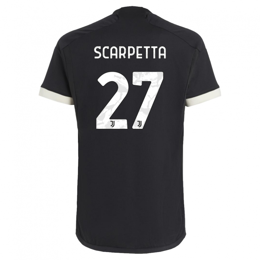 Dzieci Jacopo Scarpetta #27 Czarny Trzeci Komplet Koszulka 2023/24 Koszulki Klubowe