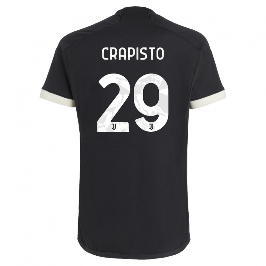 Dzieci Francesco Crapisto #29 Czarny Trzeci Komplet Koszulka 2023/24 Koszulki Klubowe
