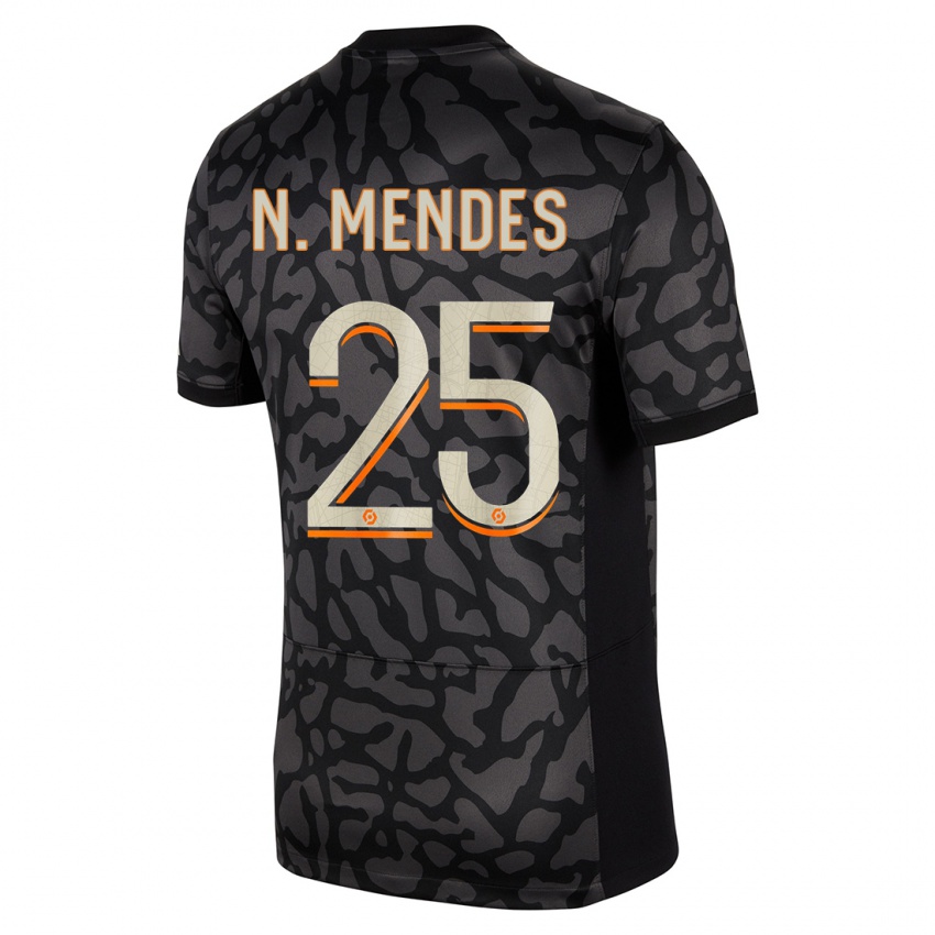 Dzieci Nuno Mendes #25 Czarny Trzeci Komplet Koszulka 2023/24 Koszulki Klubowe