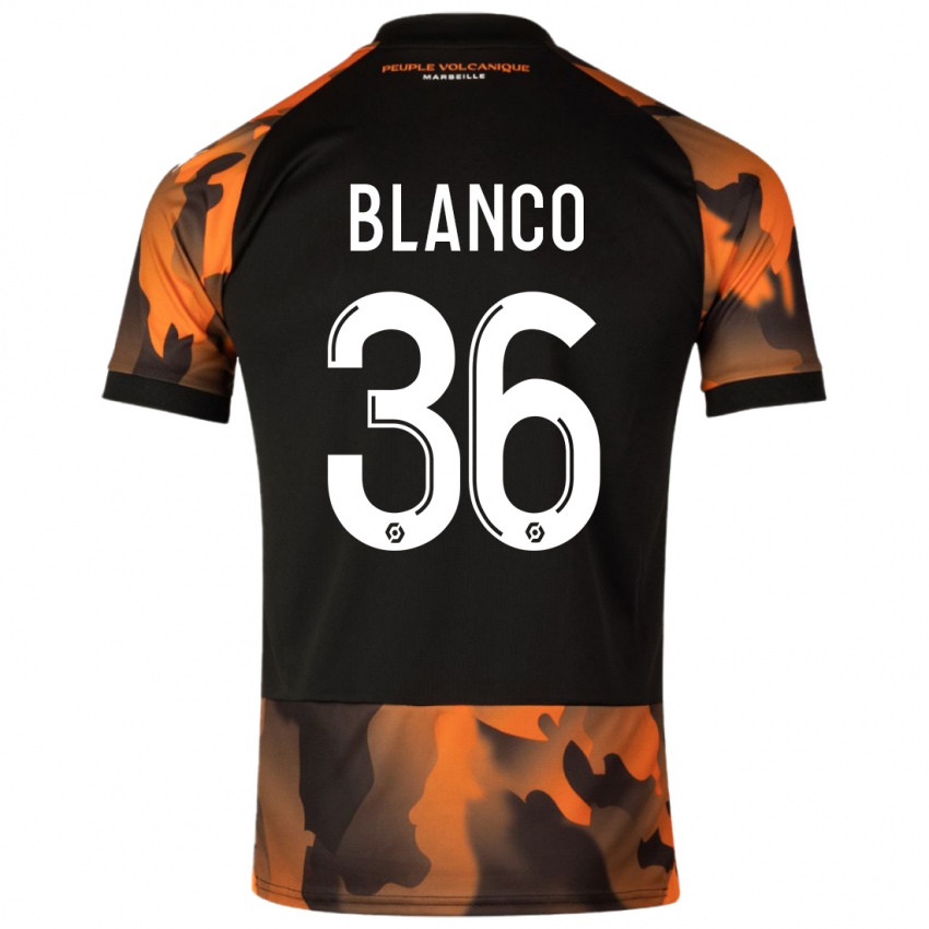 Dzieci Ruben Blanco #36 Czarny Pomarańczowy Trzeci Komplet Koszulka 2023/24 Koszulki Klubowe
