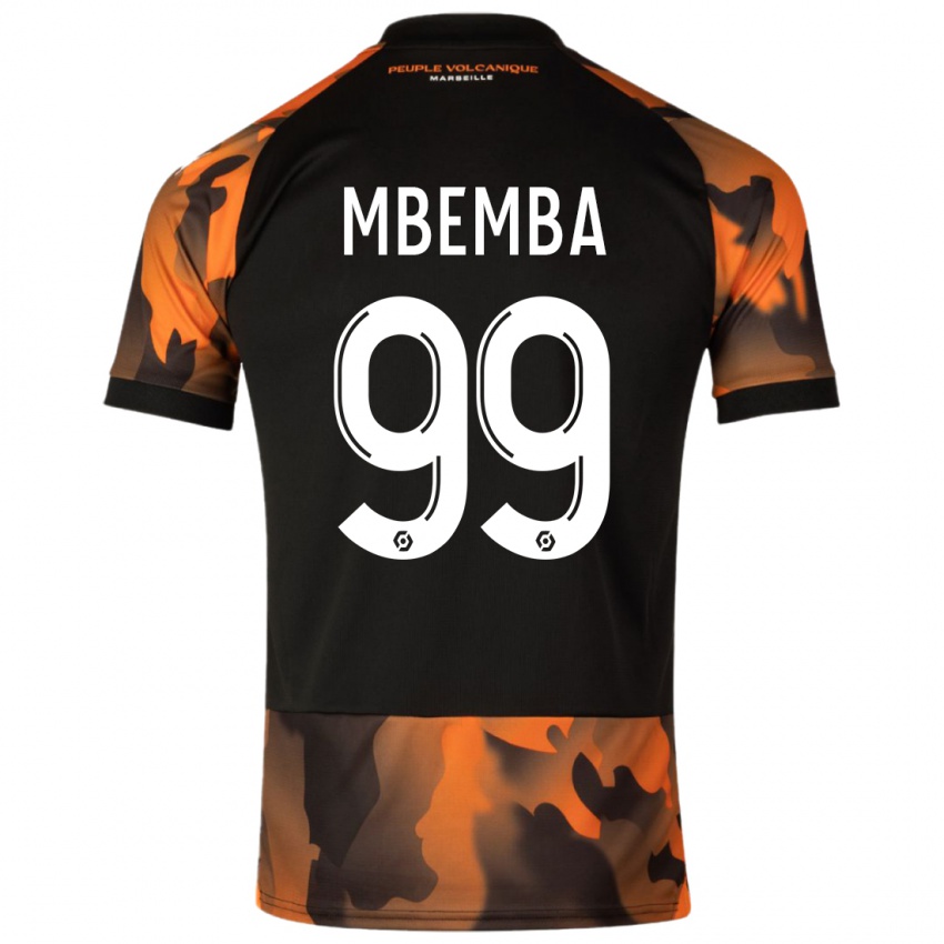 Dzieci Chancel Mbemba #99 Czarny Pomarańczowy Trzeci Komplet Koszulka 2023/24 Koszulki Klubowe