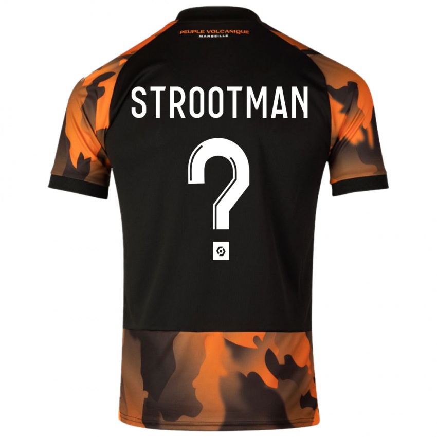 Dzieci Kevin Strootman #0 Czarny Pomarańczowy Trzeci Komplet Koszulka 2023/24 Koszulki Klubowe