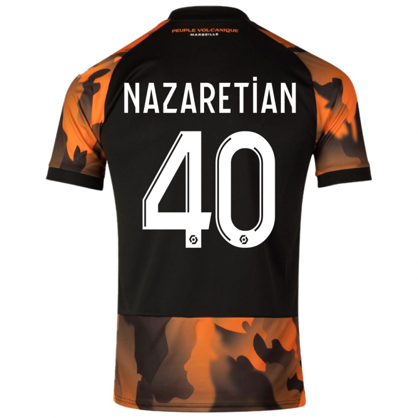 Dzieci Manuel Nazaretian #40 Czarny Pomarańczowy Trzeci Komplet Koszulka 2023/24 Koszulki Klubowe