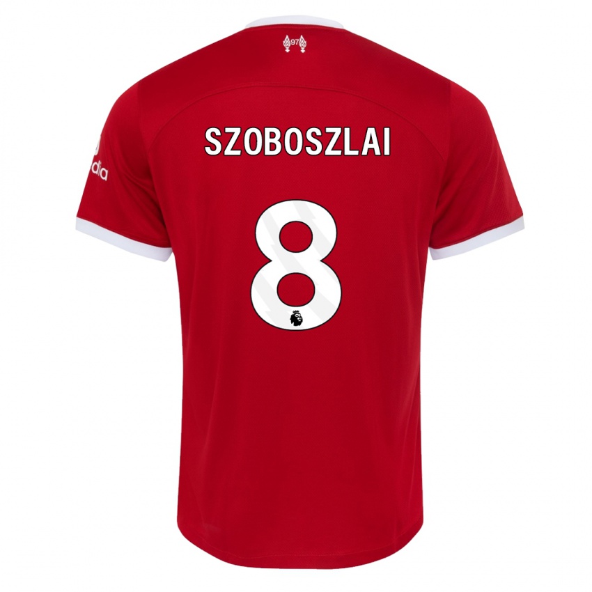 Męski Dominik Szoboszlai #8 Czerwony Domowa Koszulka 2023/24 Koszulki Klubowe